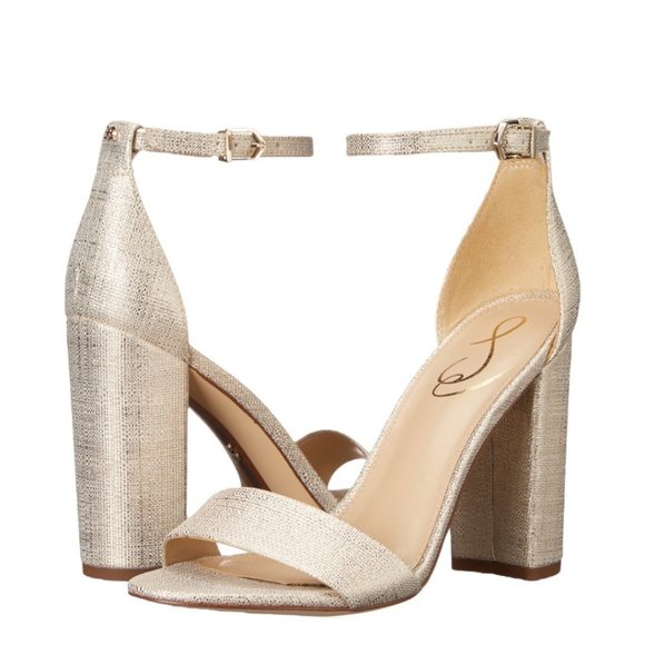 Sam Edelman Yaro Ankle Strap Sandal in Light Gold Size 9 - Picture 2 of 11